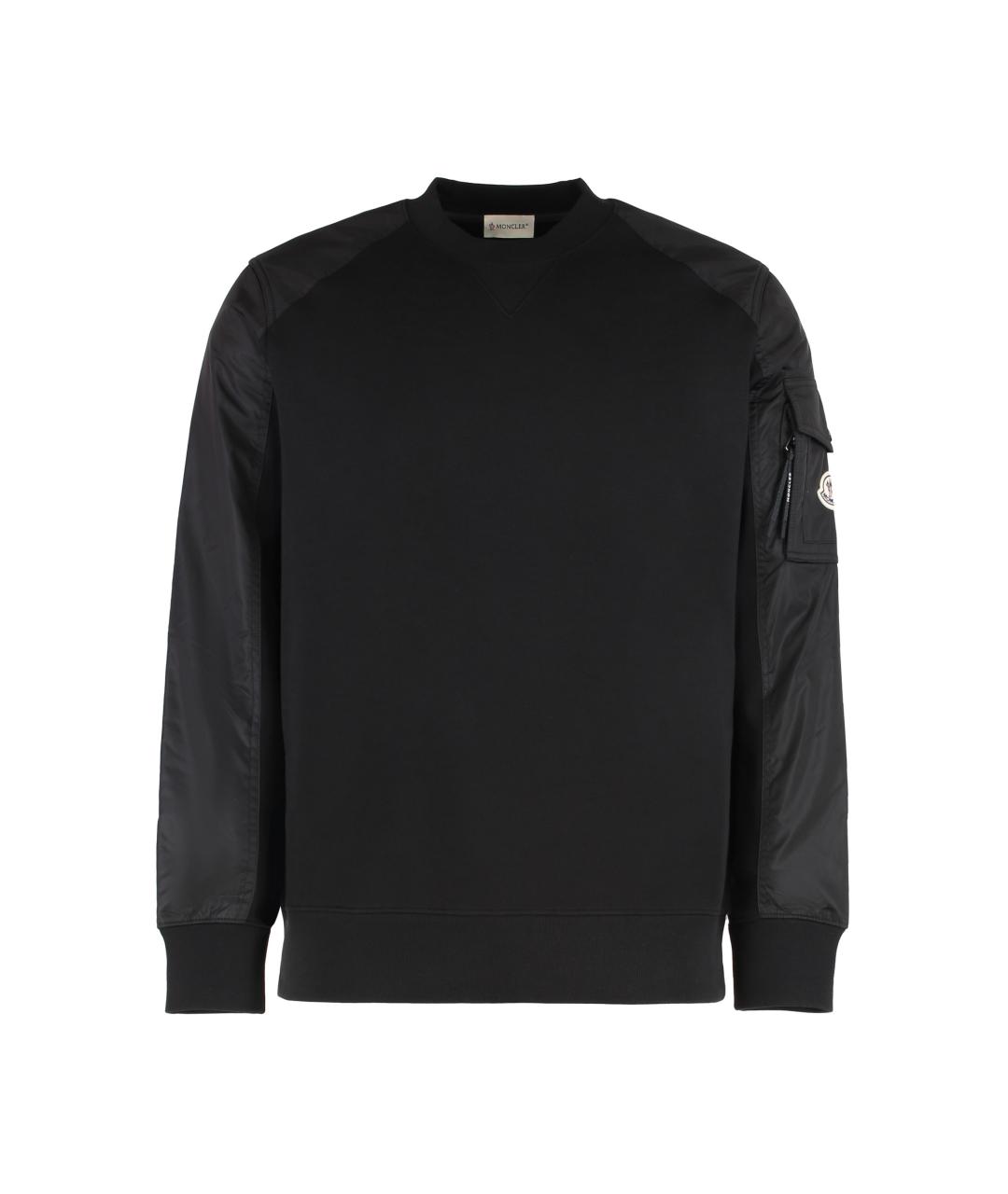 MONCLER Черный хлопковый джемпер / свитер, фото 1