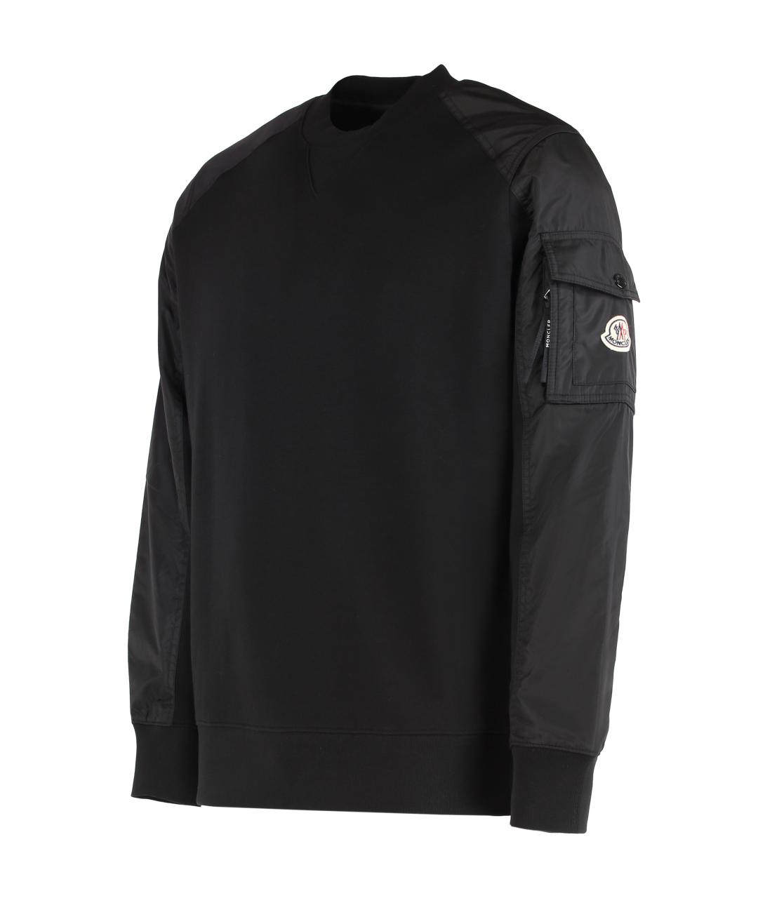 MONCLER Черный хлопковый джемпер / свитер, фото 3