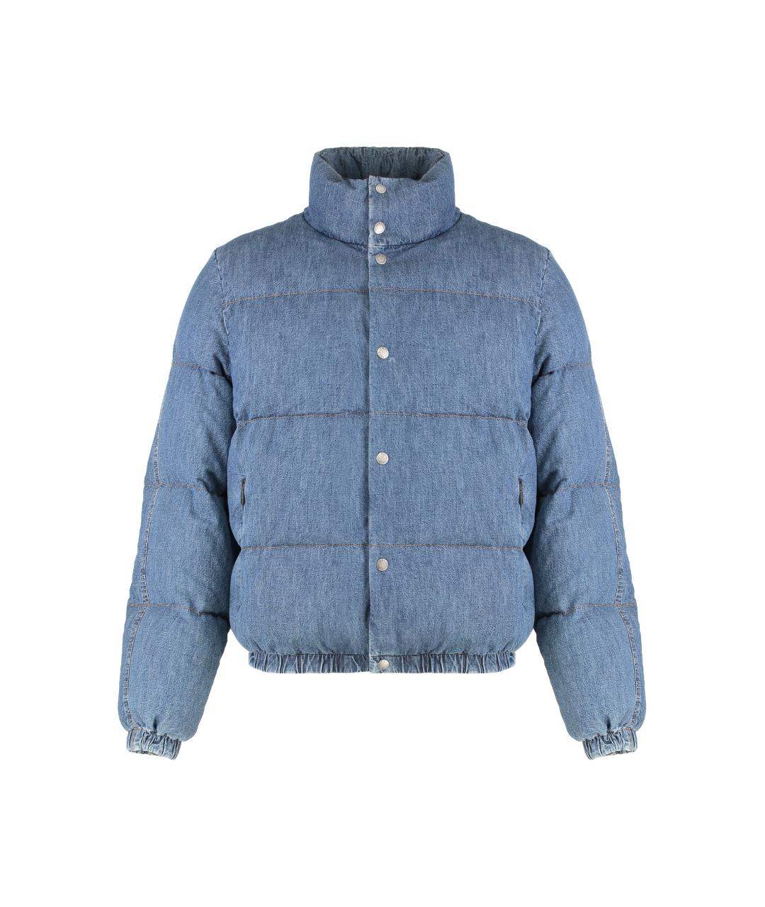 DOLCE&GABBANA Голубой хлопковый пуховик, фото 1