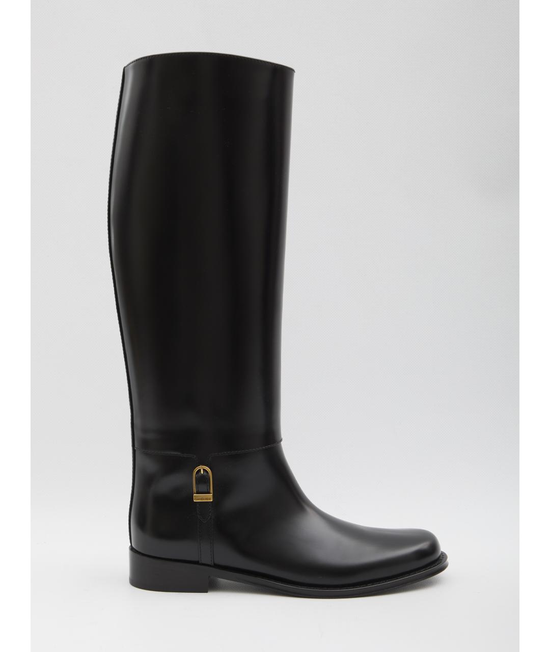 SAINT LAURENT Черные кожаные сапоги, фото 6