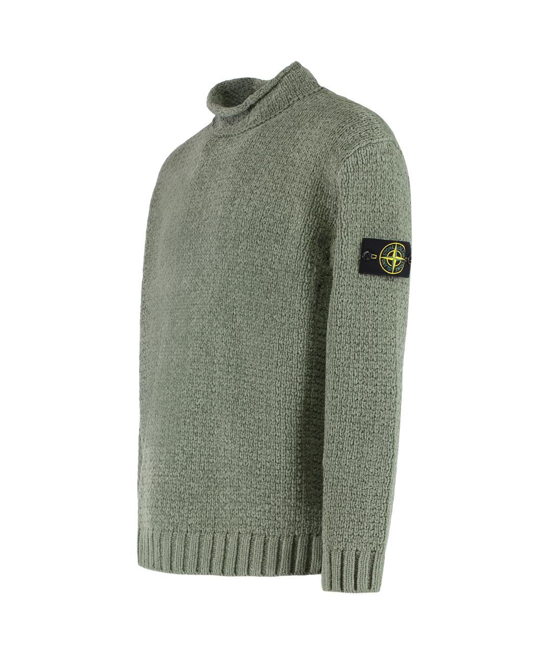 STONE ISLAND Зеленый хлопковый джемпер / свитер, фото 2