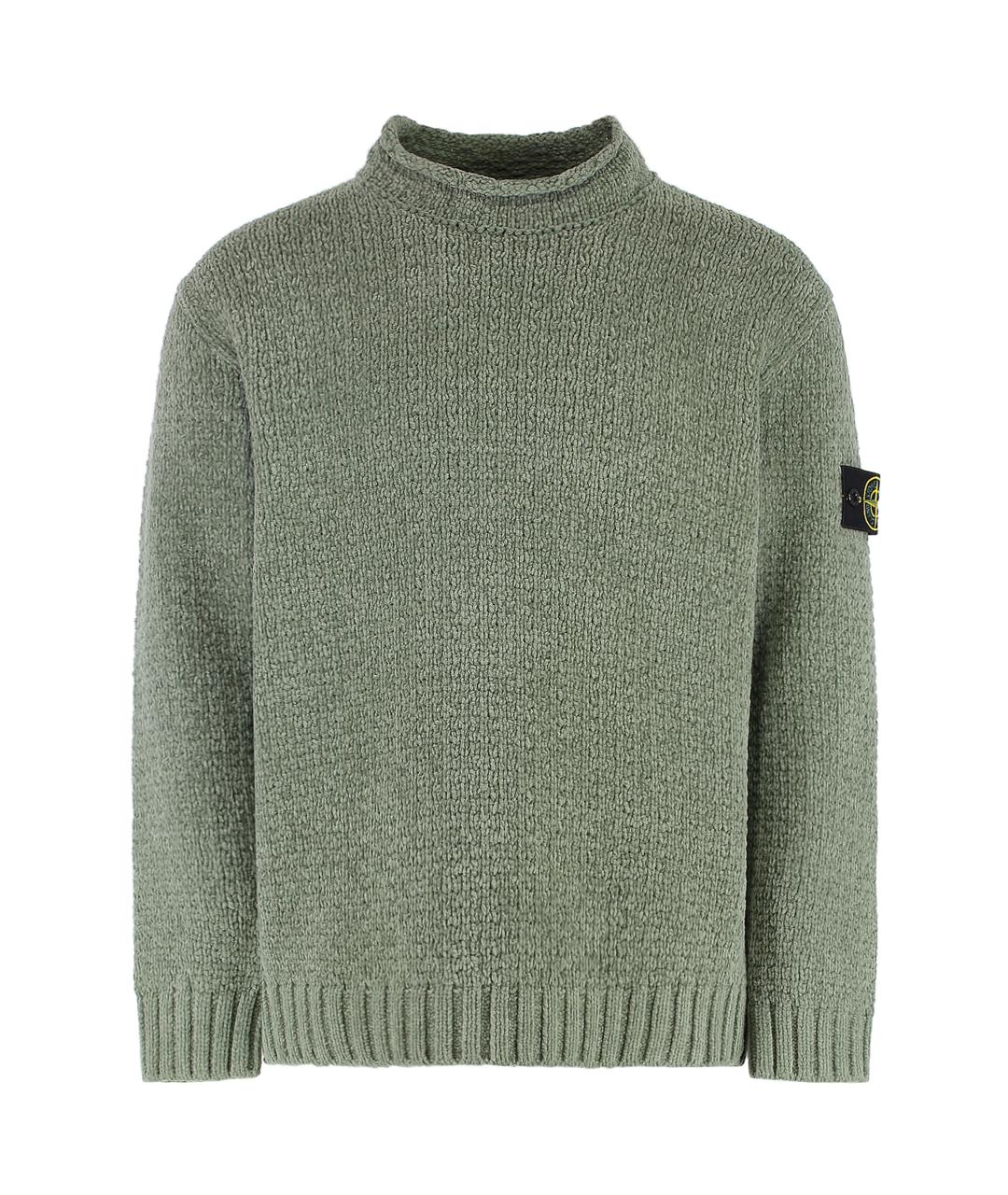 STONE ISLAND Зеленый хлопковый джемпер / свитер, фото 1