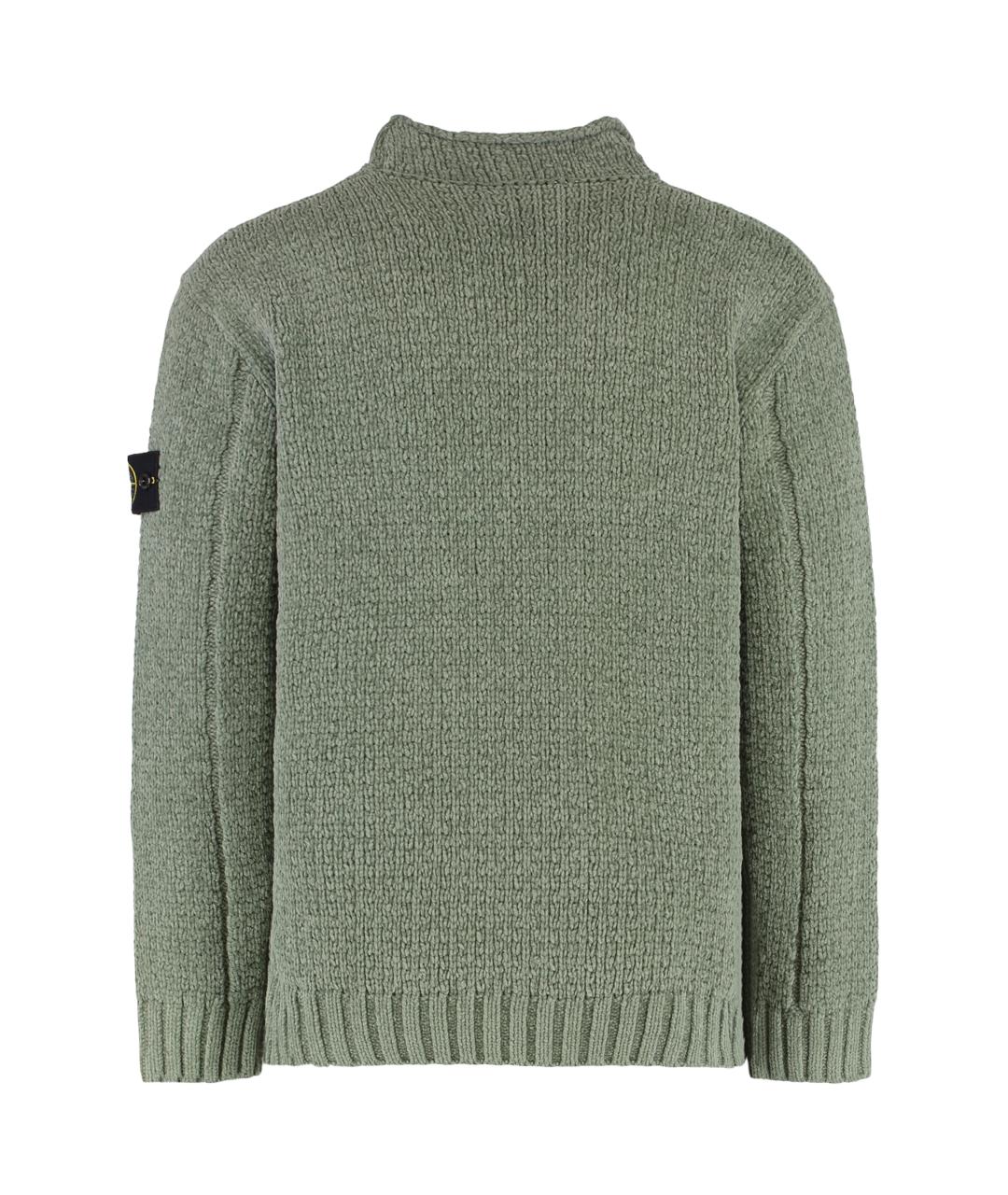 STONE ISLAND Зеленый хлопковый джемпер / свитер, фото 3
