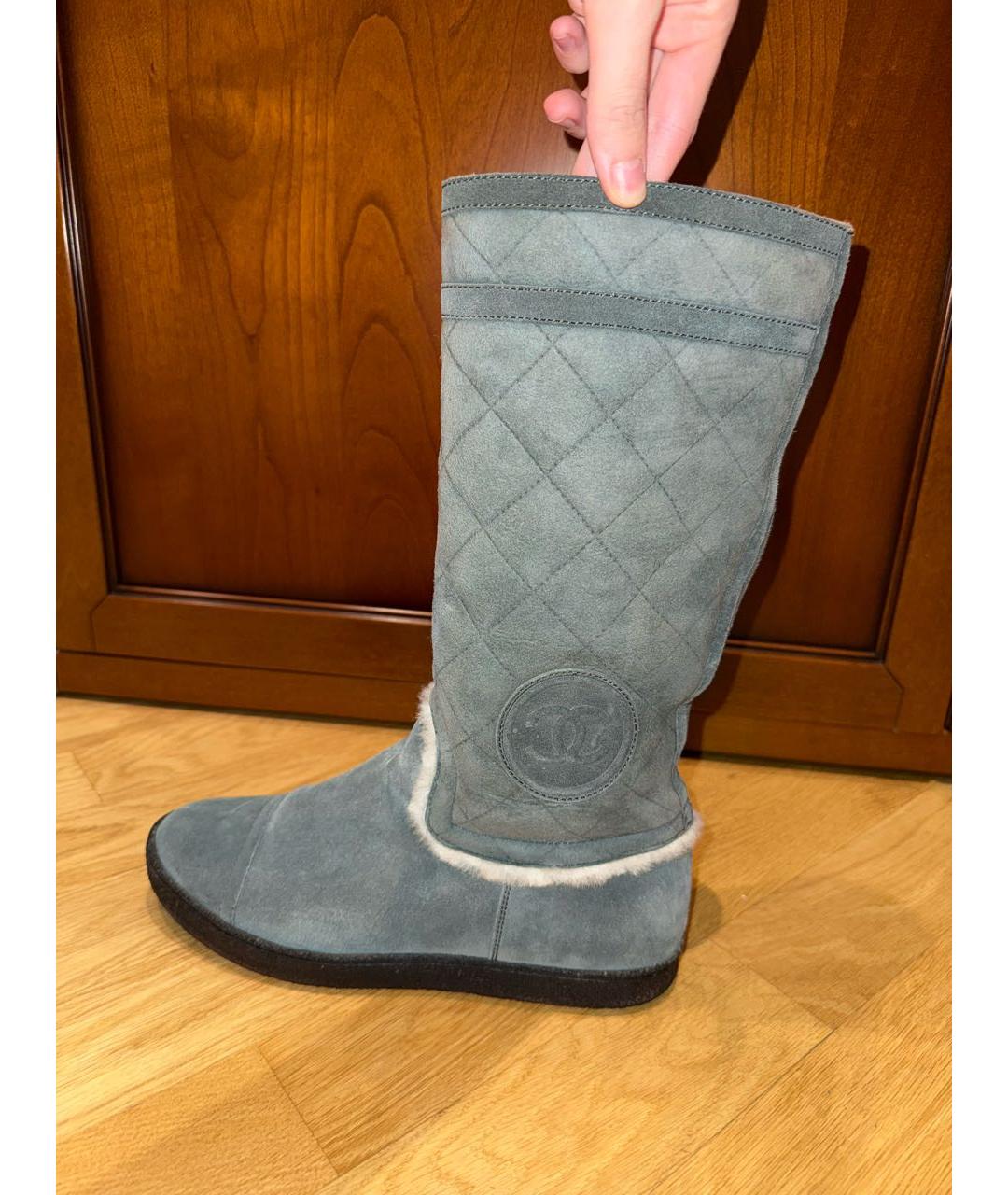 CHANEL Замшевые сапоги, фото 7