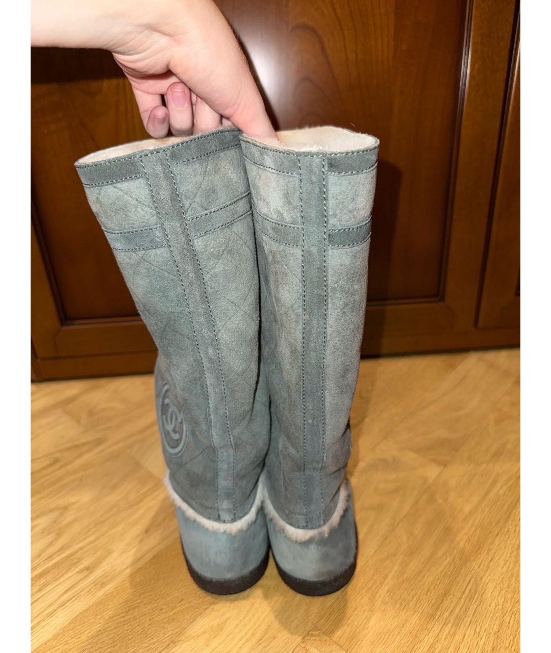 CHANEL Замшевые сапоги, фото 4