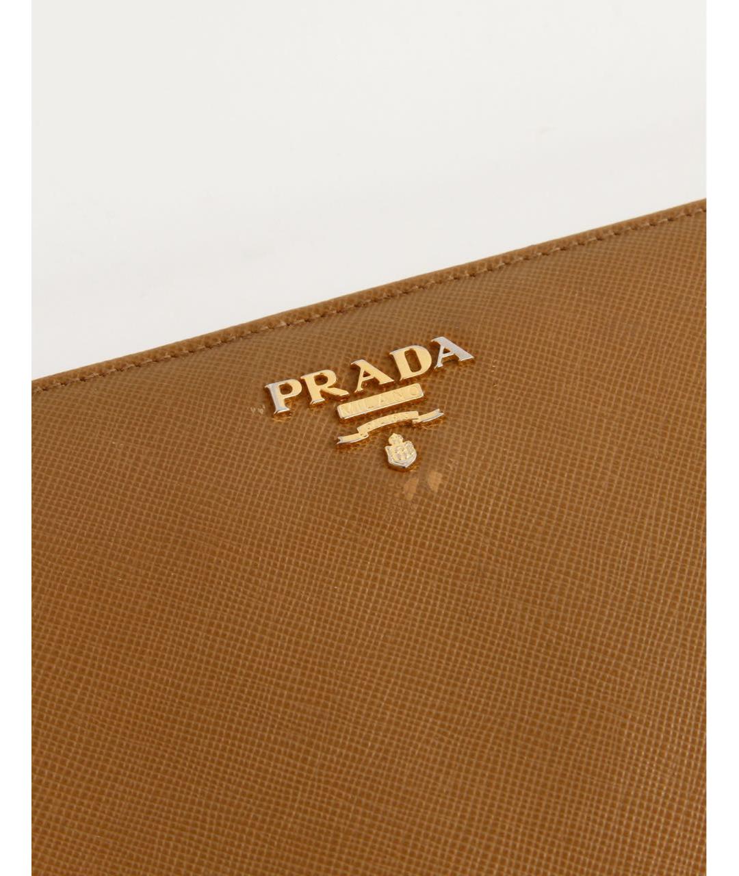 PRADA Бежевый кожаный кошелек, фото 3