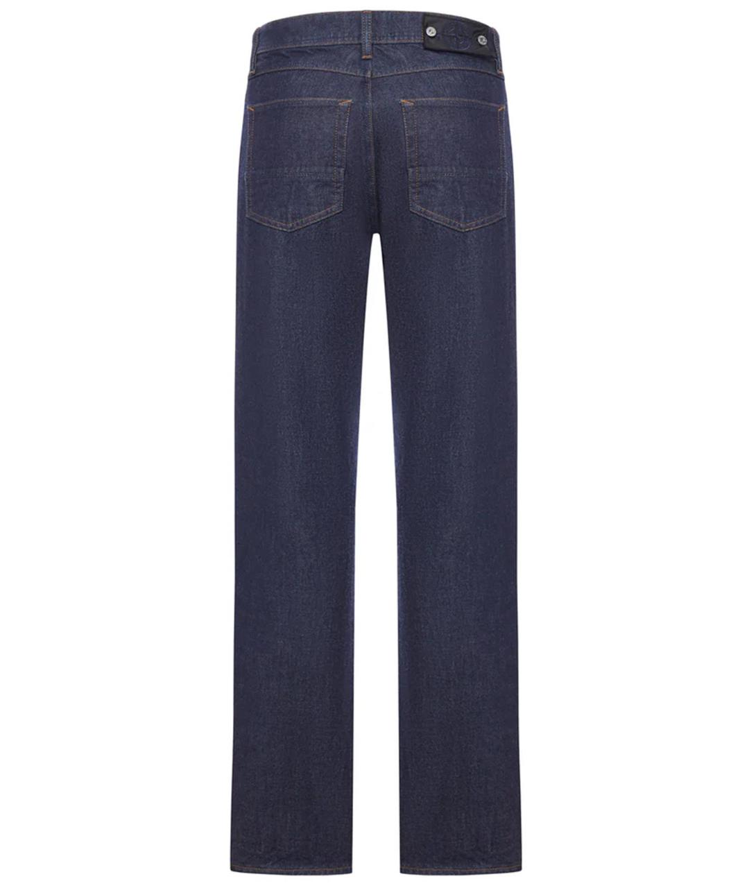 STONE ISLAND Синие хлопковые прямые джинсы, фото 2