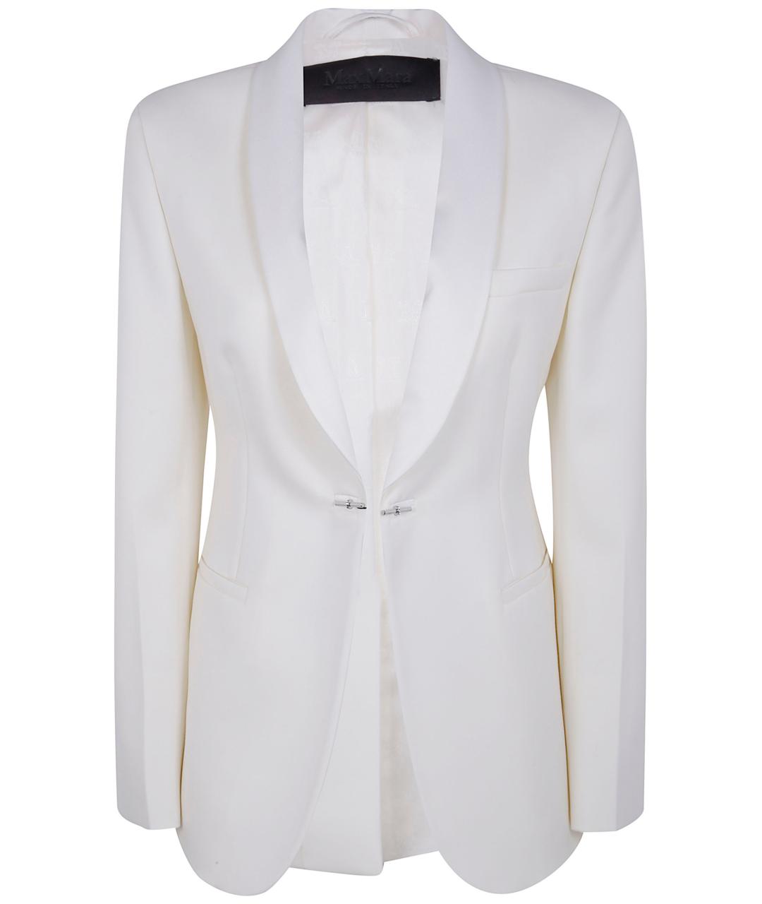 MAX MARA Белый шерстяной жакет/пиджак, фото 1