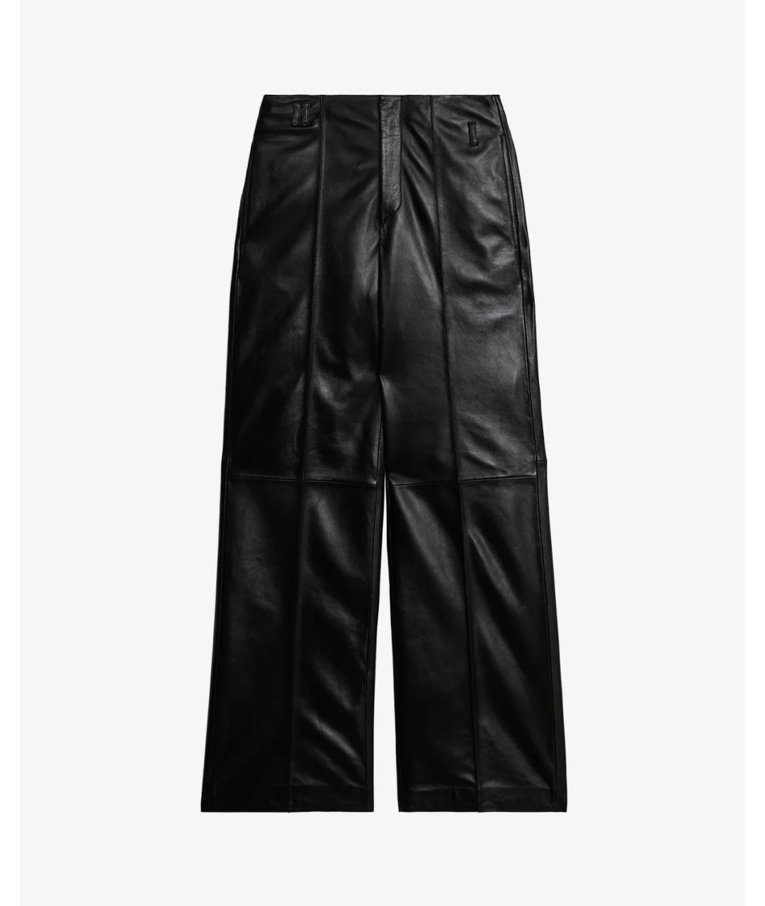 ISABEL MARANT Черные кожаные прямые брюки, фото 6