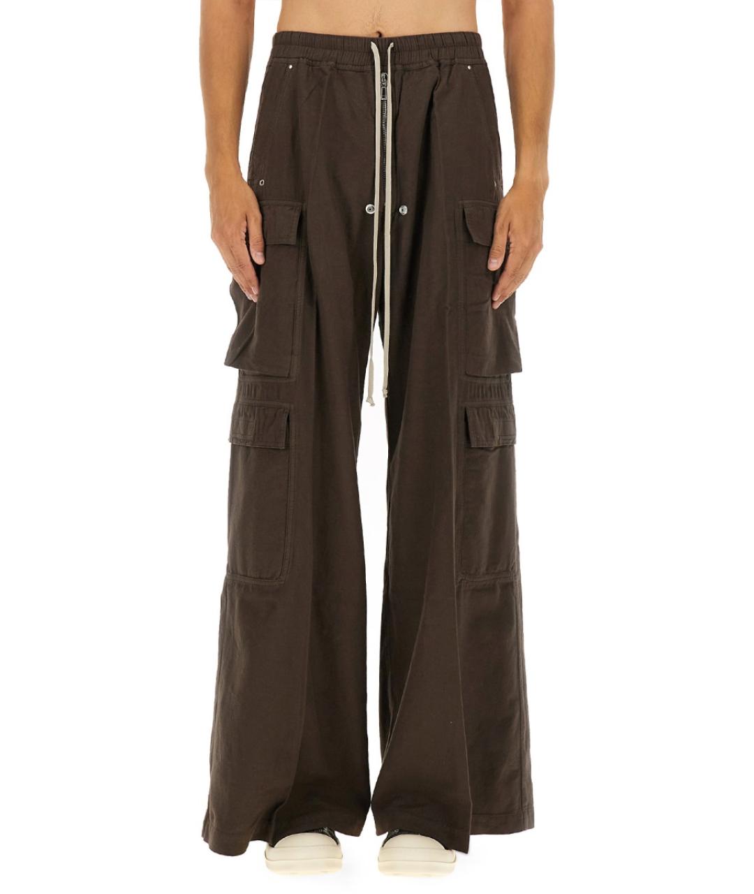 RICK OWENS DRKSHDW Коричневые хлопковые повседневные брюки, фото 5