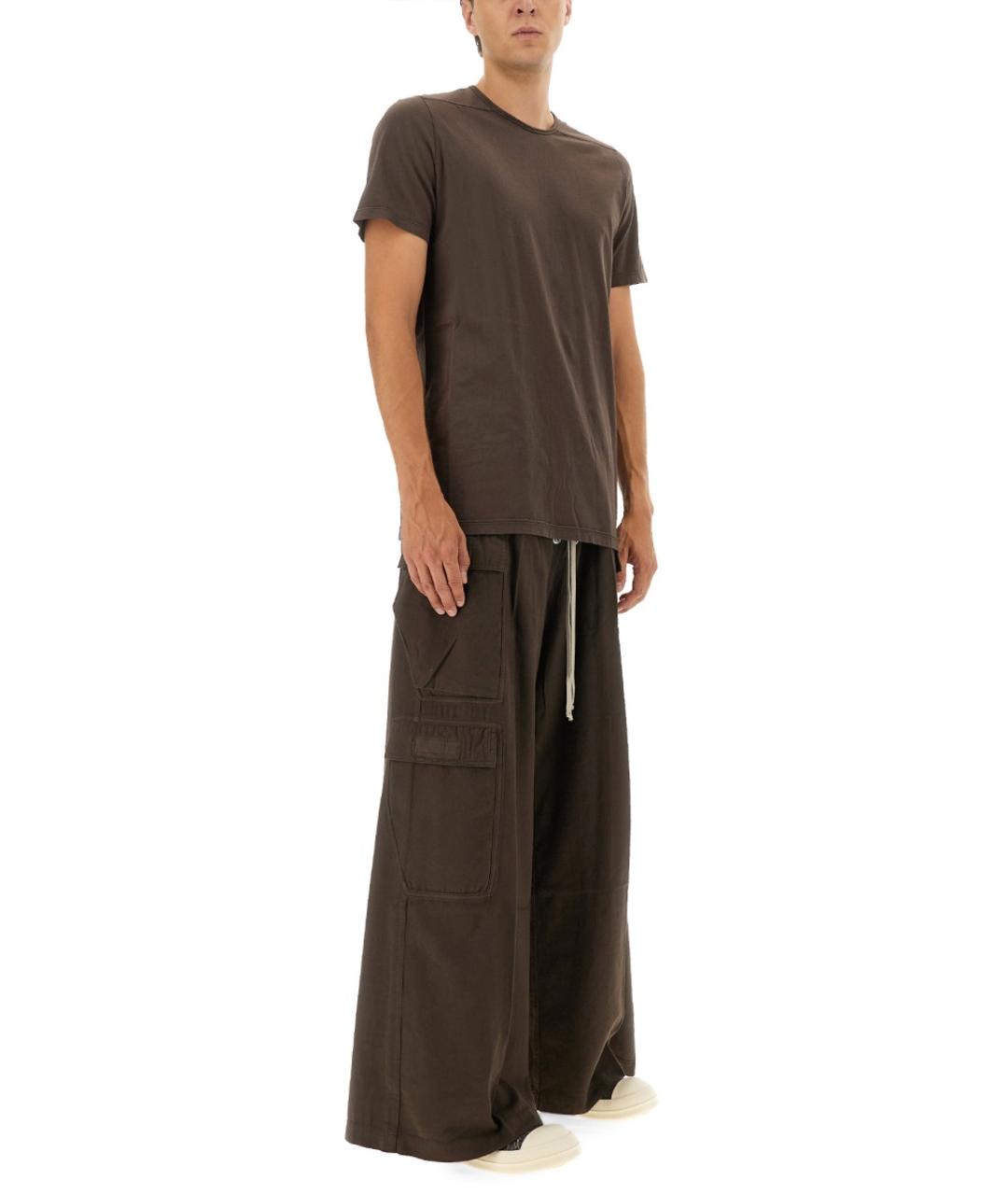 RICK OWENS DRKSHDW Коричневые хлопковые повседневные брюки, фото 2