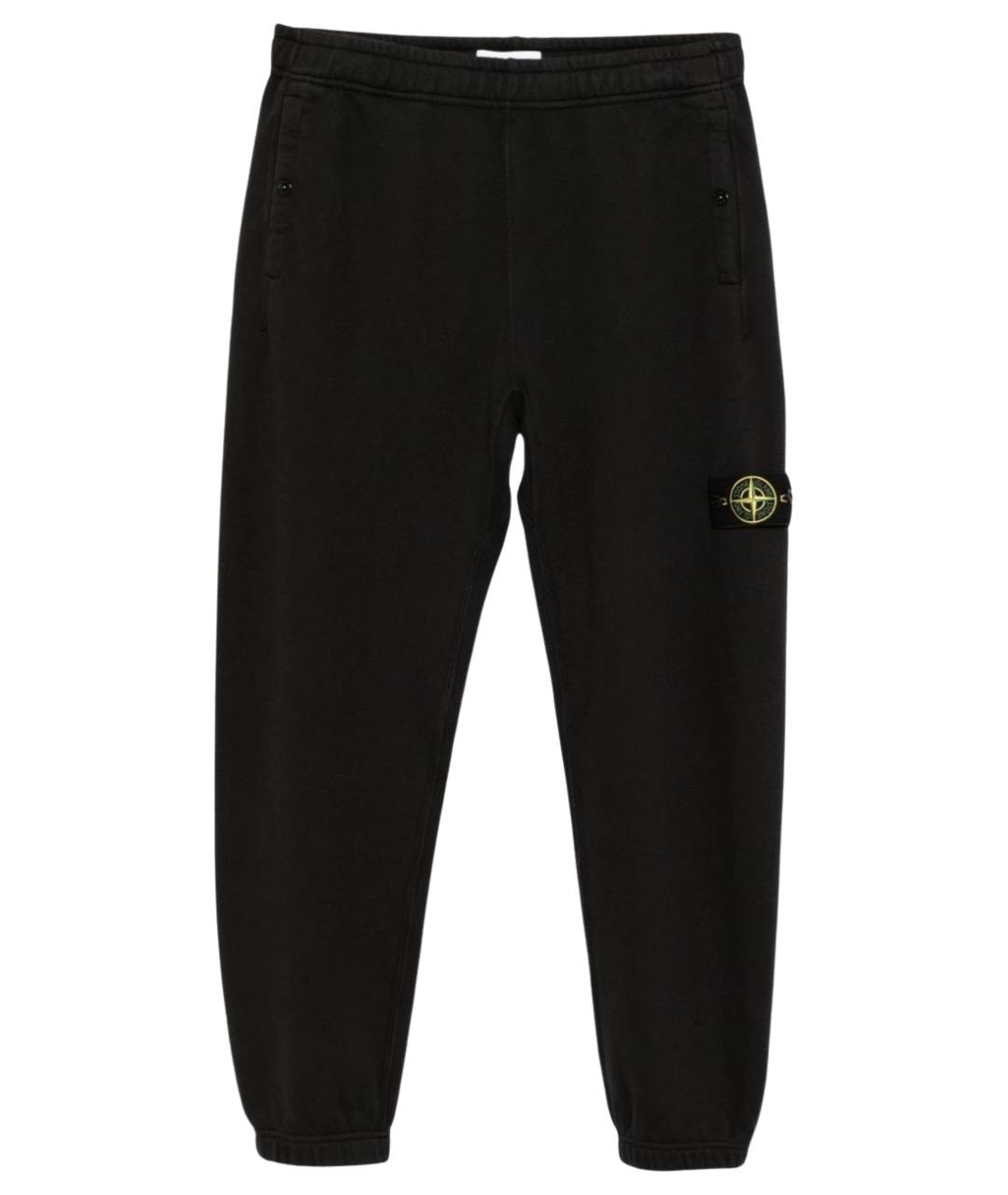 STONE ISLAND Черные хлопковые повседневные брюки, фото 1