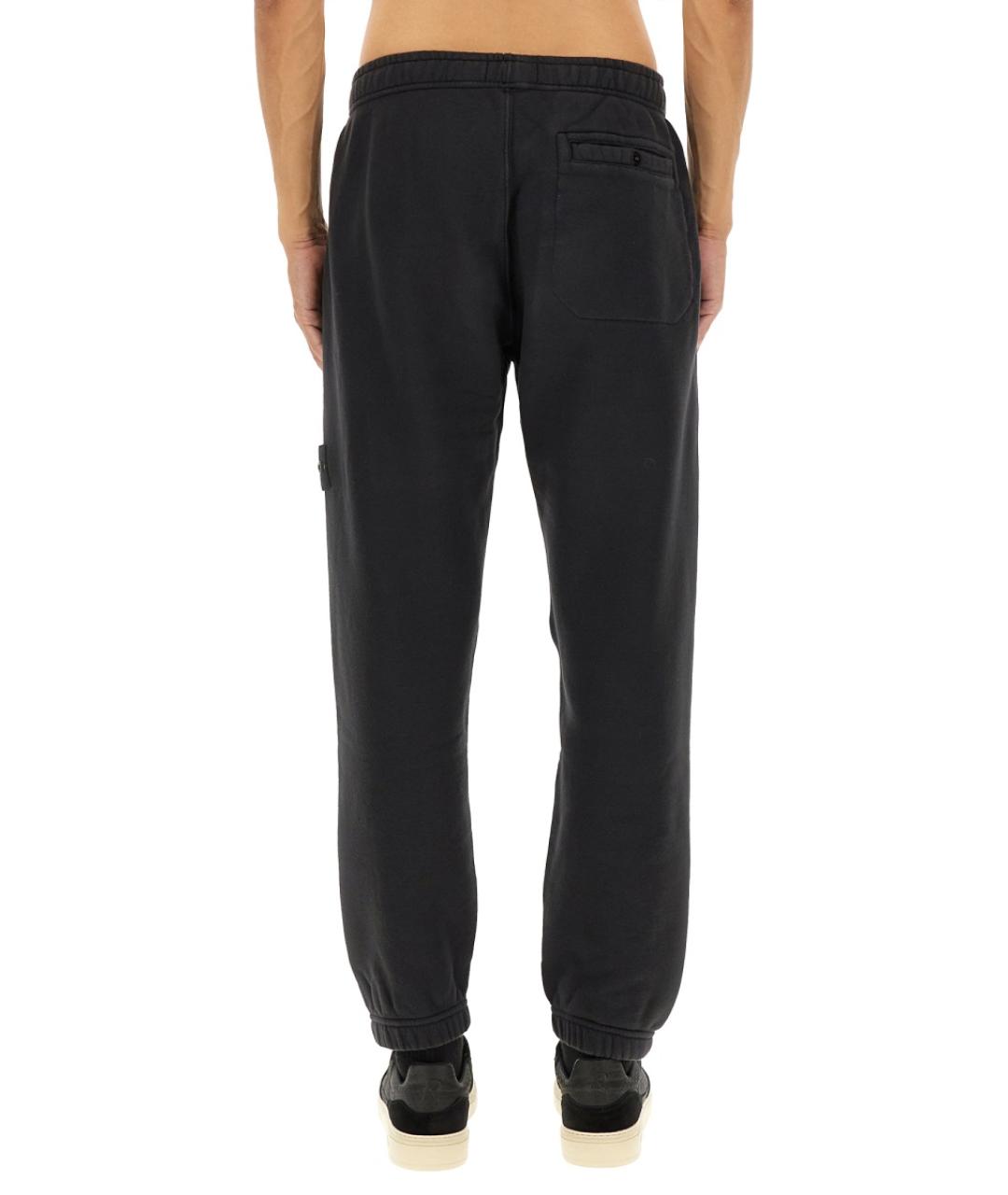 STONE ISLAND Черные хлопковые повседневные брюки, фото 4