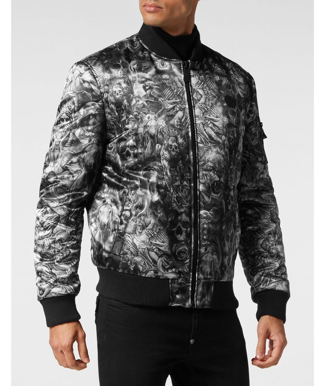 PHILIPP PLEIN Черная полиэстеровая куртка, фото 5