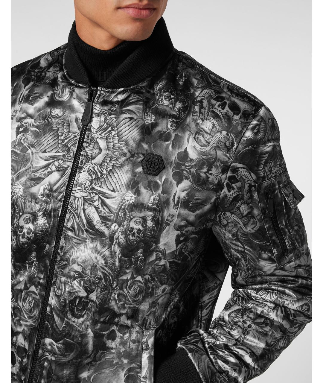 PHILIPP PLEIN Черная полиэстеровая куртка, фото 3