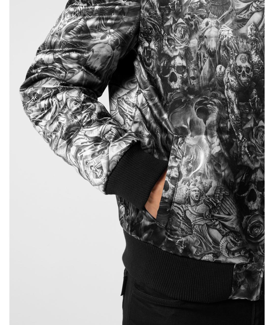 PHILIPP PLEIN Черная полиэстеровая куртка, фото 4