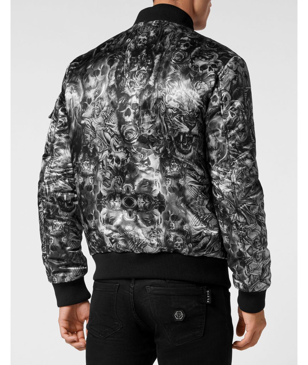 PHILIPP PLEIN Черная полиэстеровая куртка, фото 2
