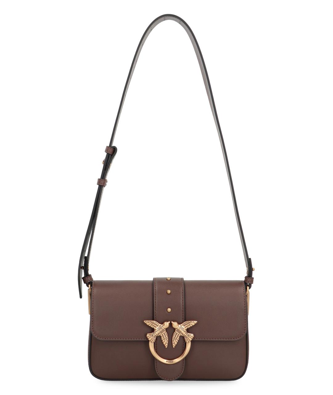 PINKO Коричневая хлопковая сумка через плечо, фото 1