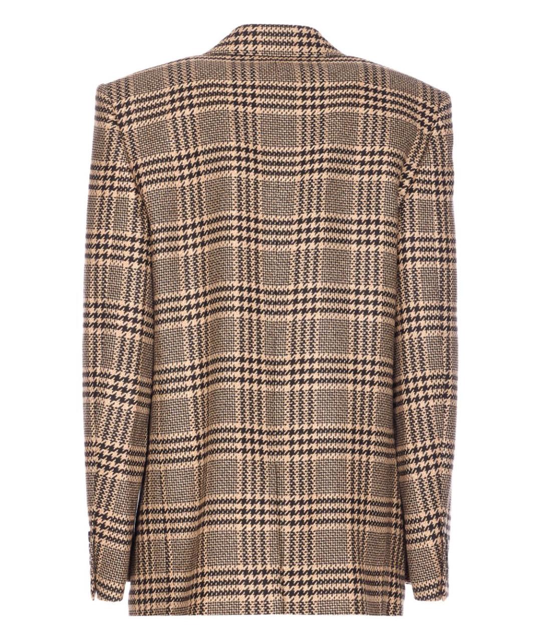 SAINT LAURENT Бежевый шелковый жакет/пиджак, фото 4