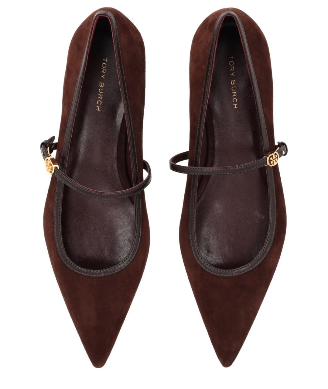 TORY BURCH Коричневые замшевые туфли, фото 3