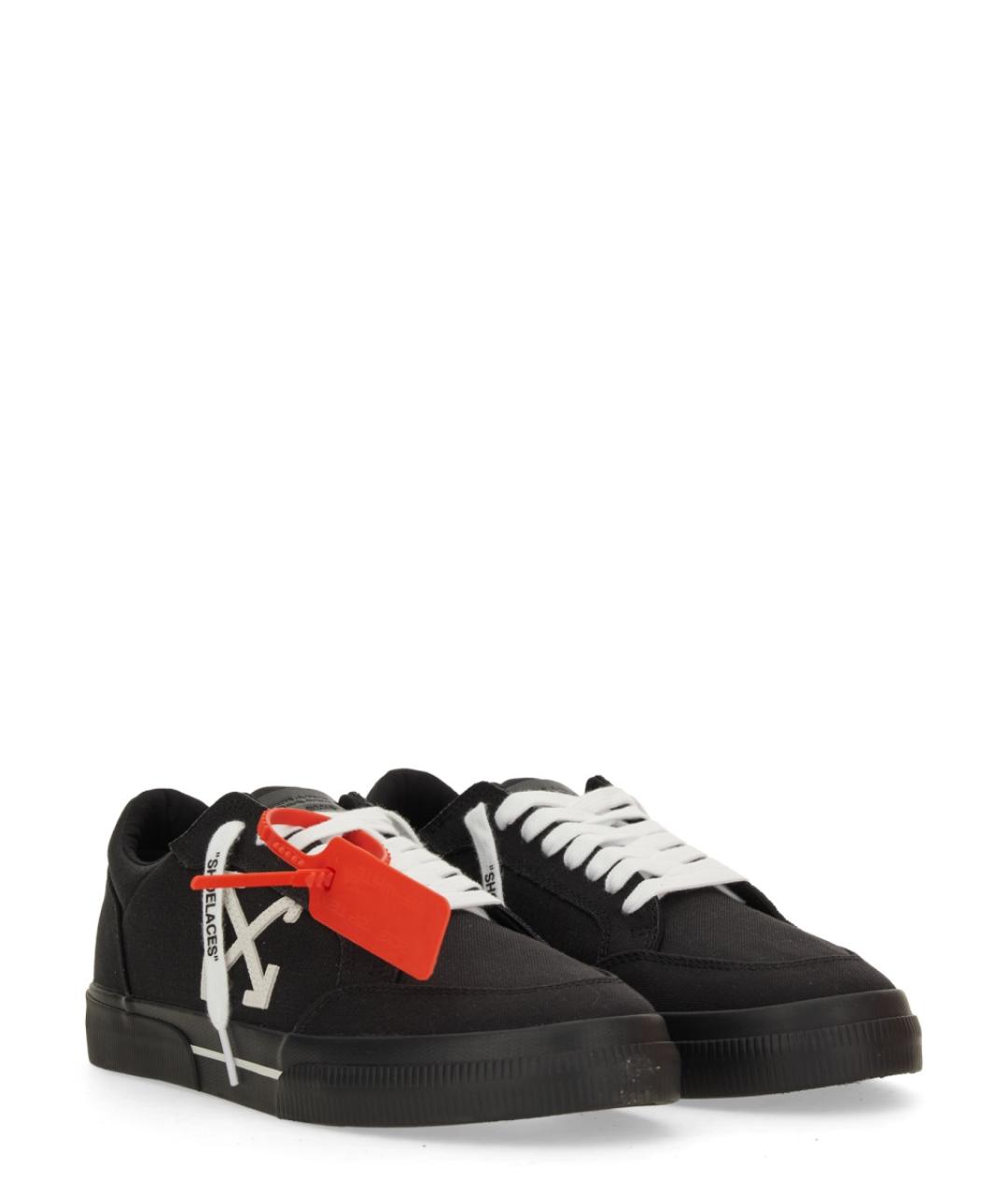 OFF-WHITE Черные текстильные низкие кроссовки / кеды, фото 2