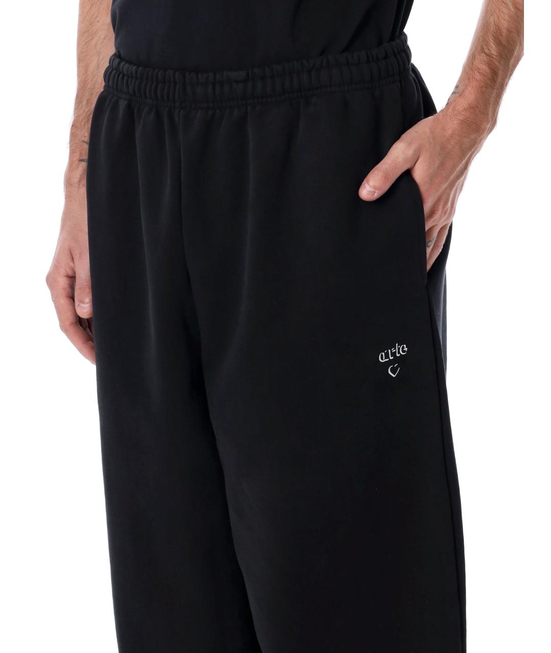 ARTE ANTWERP Черные хлопковые повседневные брюки, фото 3