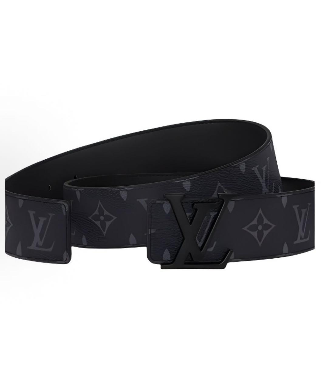 LOUIS VUITTON Черный кожаный ремень, фото 2