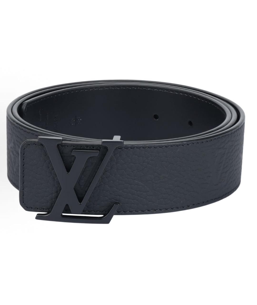 LOUIS VUITTON Черный кожаный ремень, фото 1