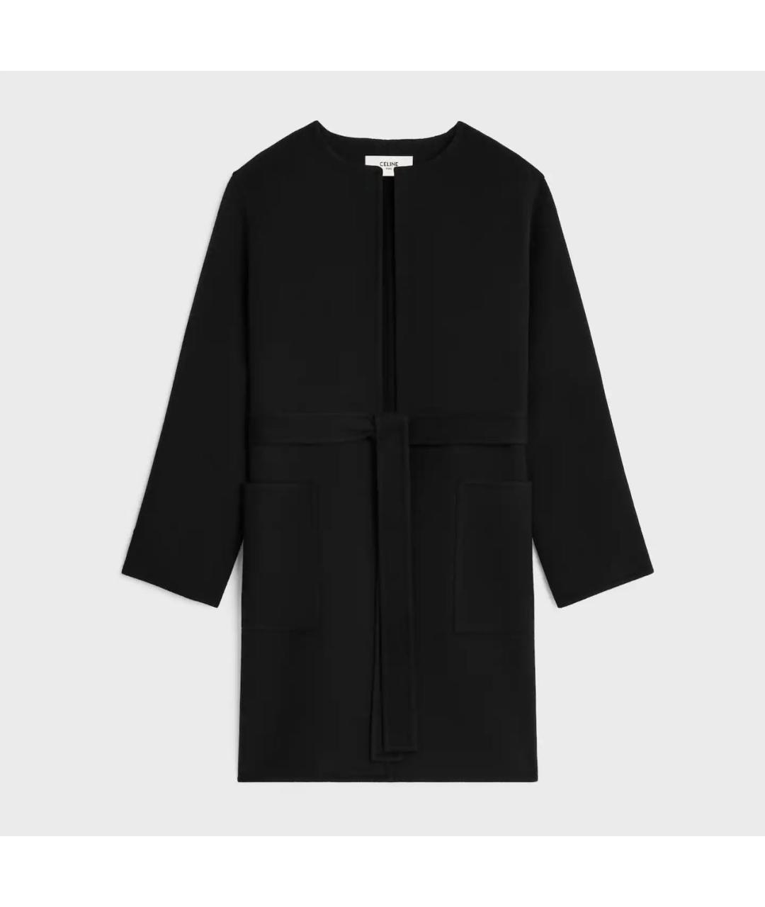 CELINE Черное кашемировое пальто, фото 4