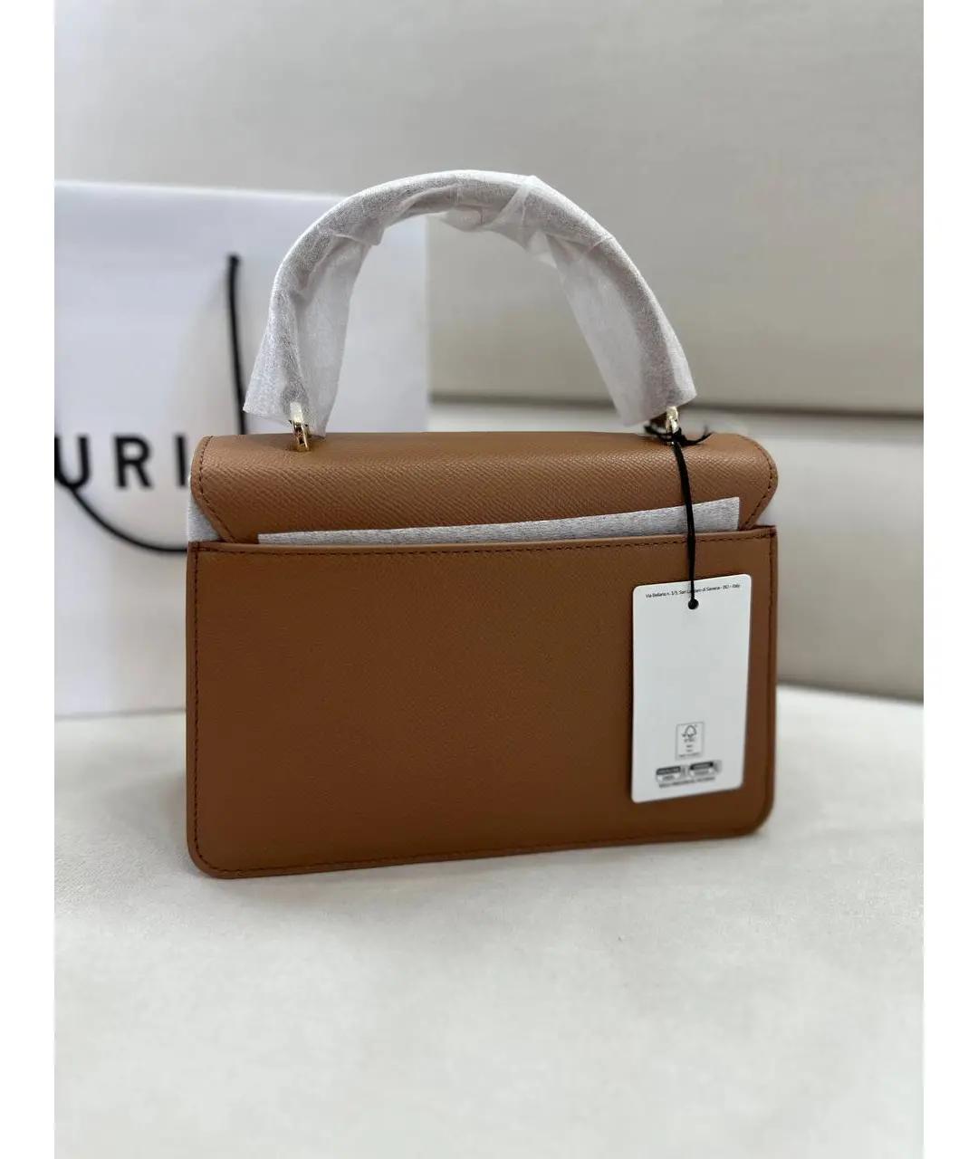 FURLA Коричневая кожаная сумка через плечо, фото 3