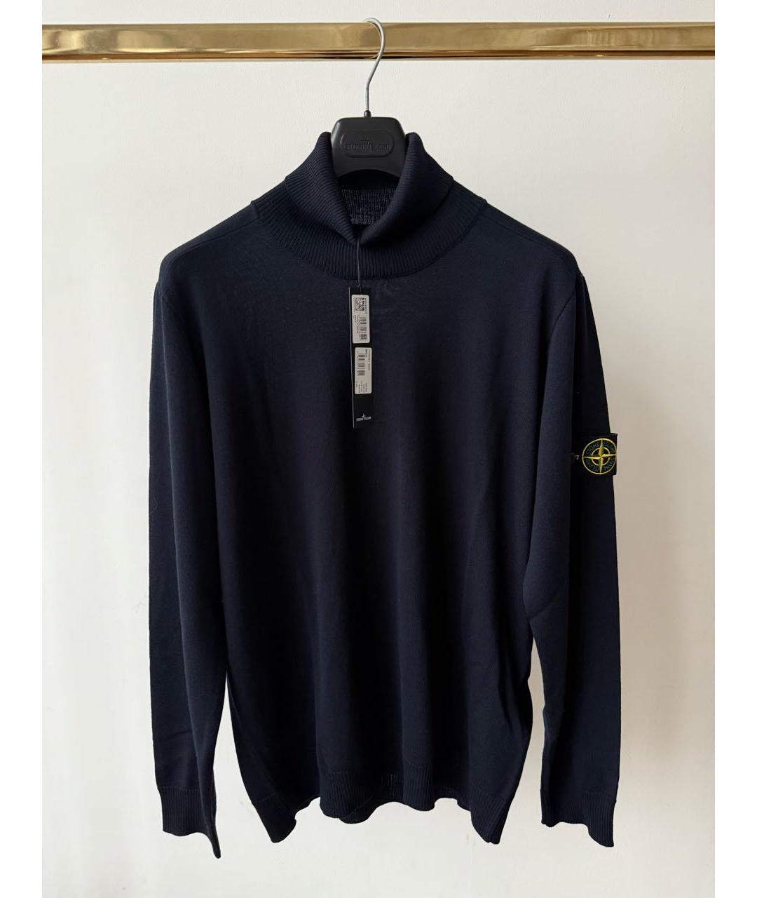 STONE ISLAND Темно-синяя водолазка, фото 2