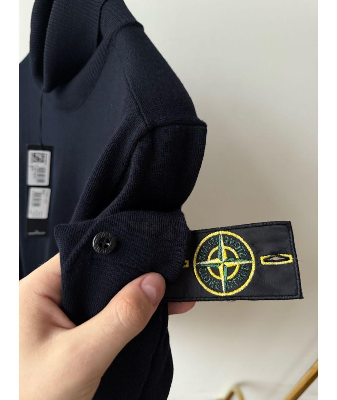 STONE ISLAND Темно-синяя водолазка, фото 6