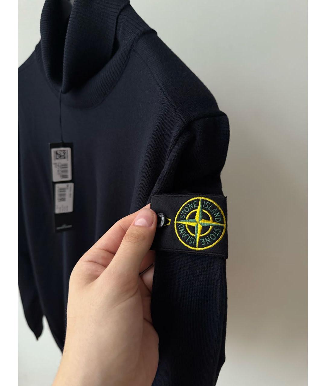 STONE ISLAND Темно-синяя водолазка, фото 5