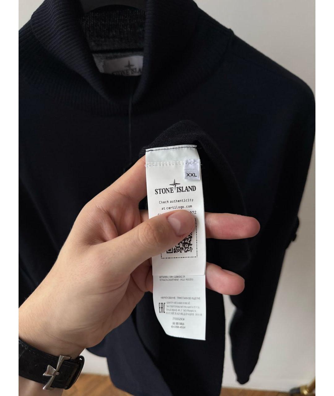 STONE ISLAND Темно-синяя водолазка, фото 7
