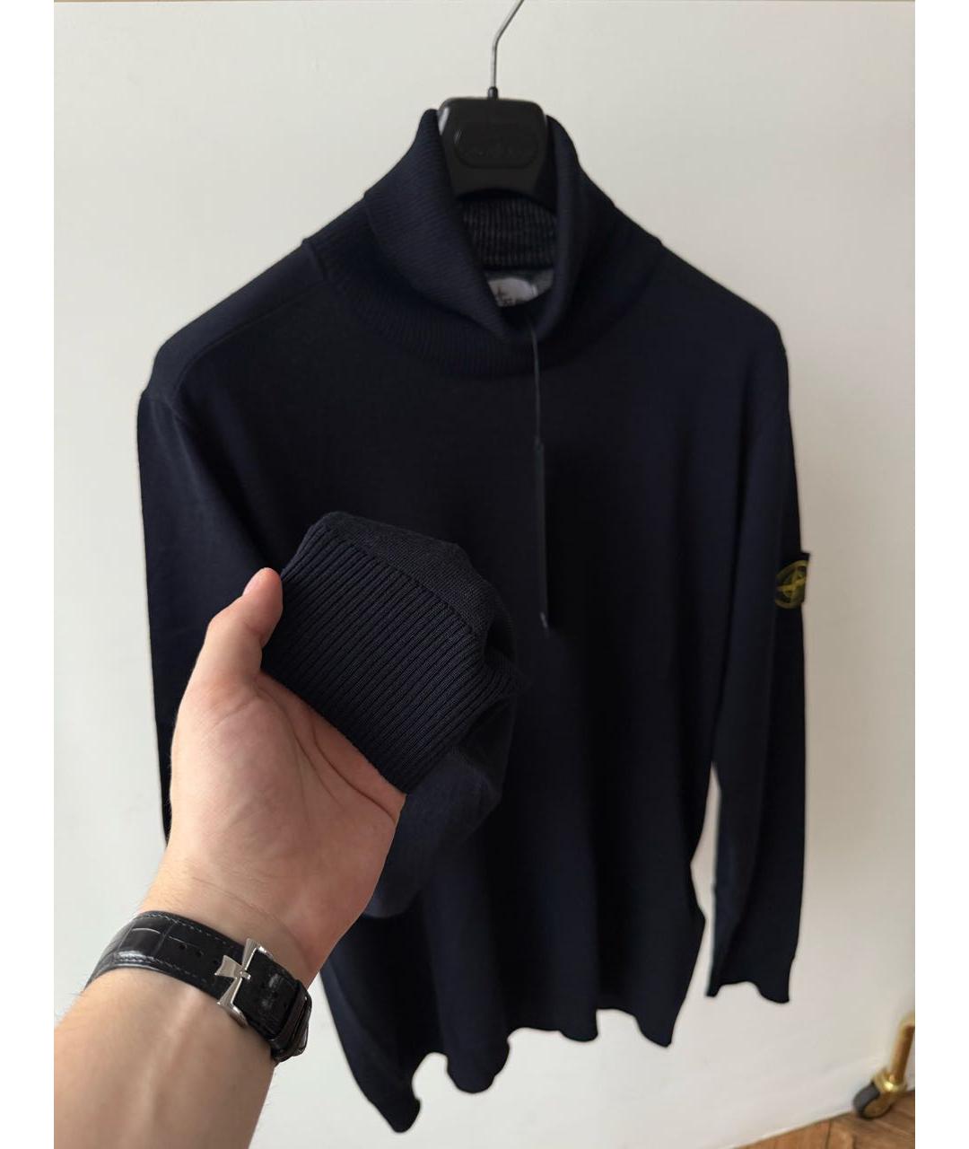 STONE ISLAND Темно-синяя водолазка, фото 4