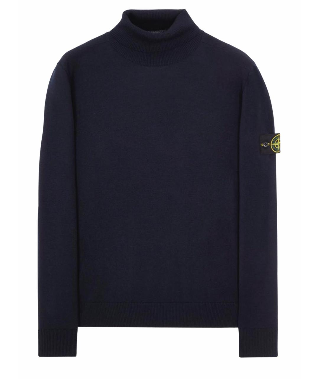 STONE ISLAND Темно-синяя водолазка, фото 1