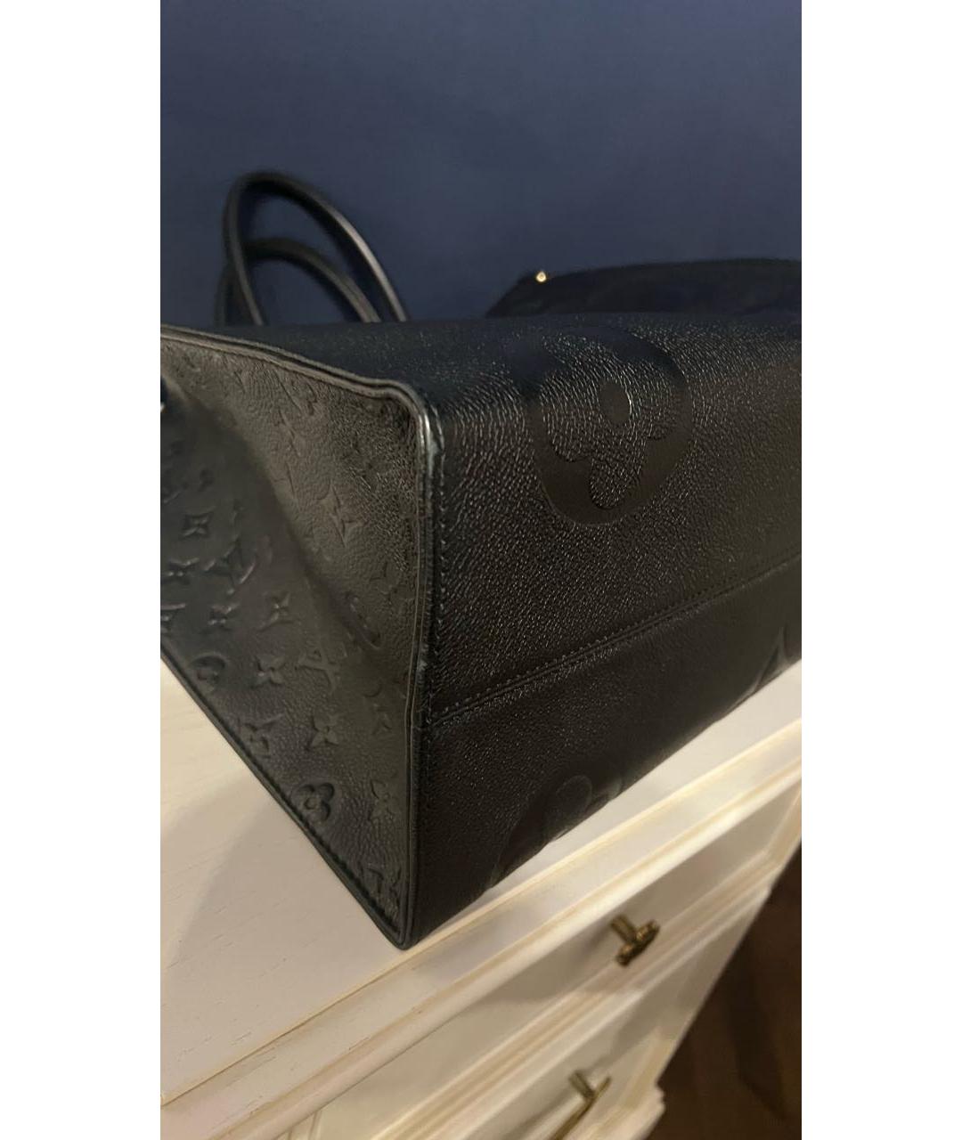 LOUIS VUITTON Черная кожаная сумка с короткими ручками, фото 3