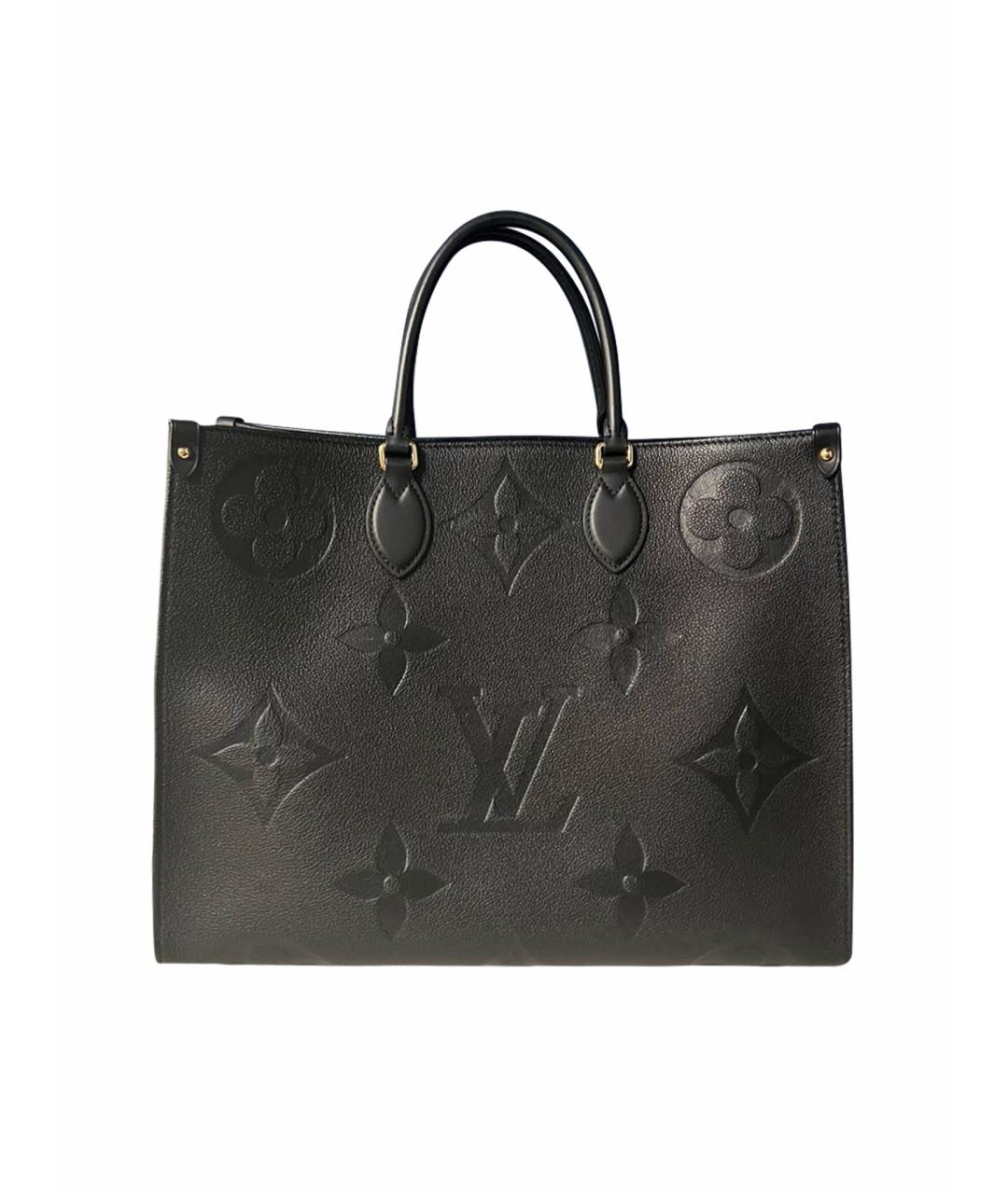 LOUIS VUITTON Черная кожаная сумка с короткими ручками, фото 1