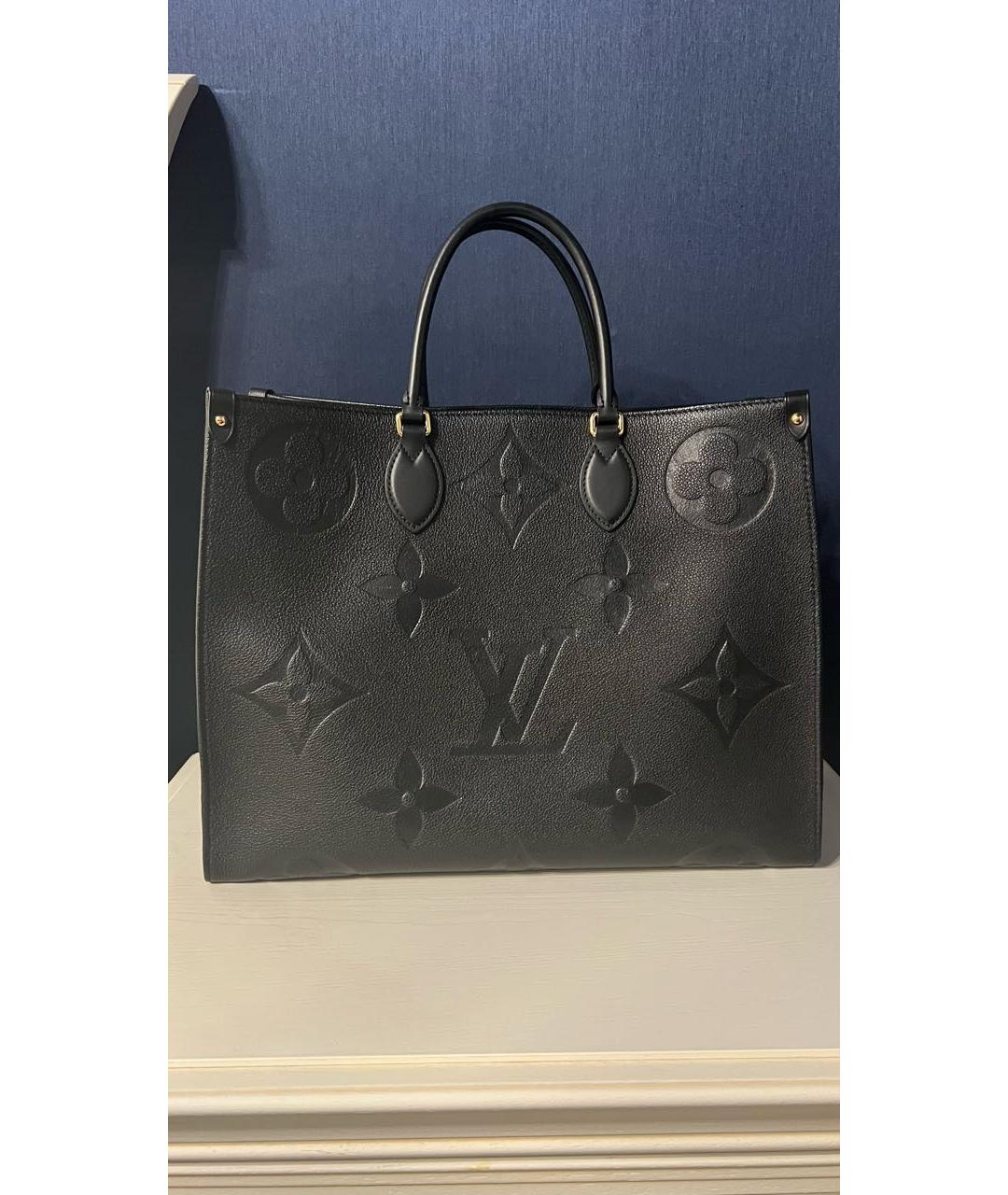 LOUIS VUITTON Черная кожаная сумка с короткими ручками, фото 5