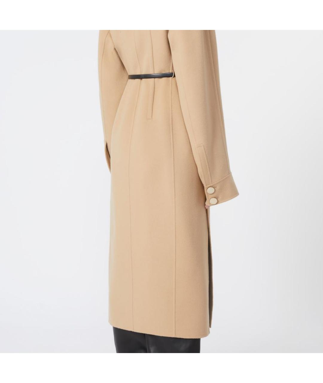 SPORTMAX Горчичное шерстяное пальто, фото 3