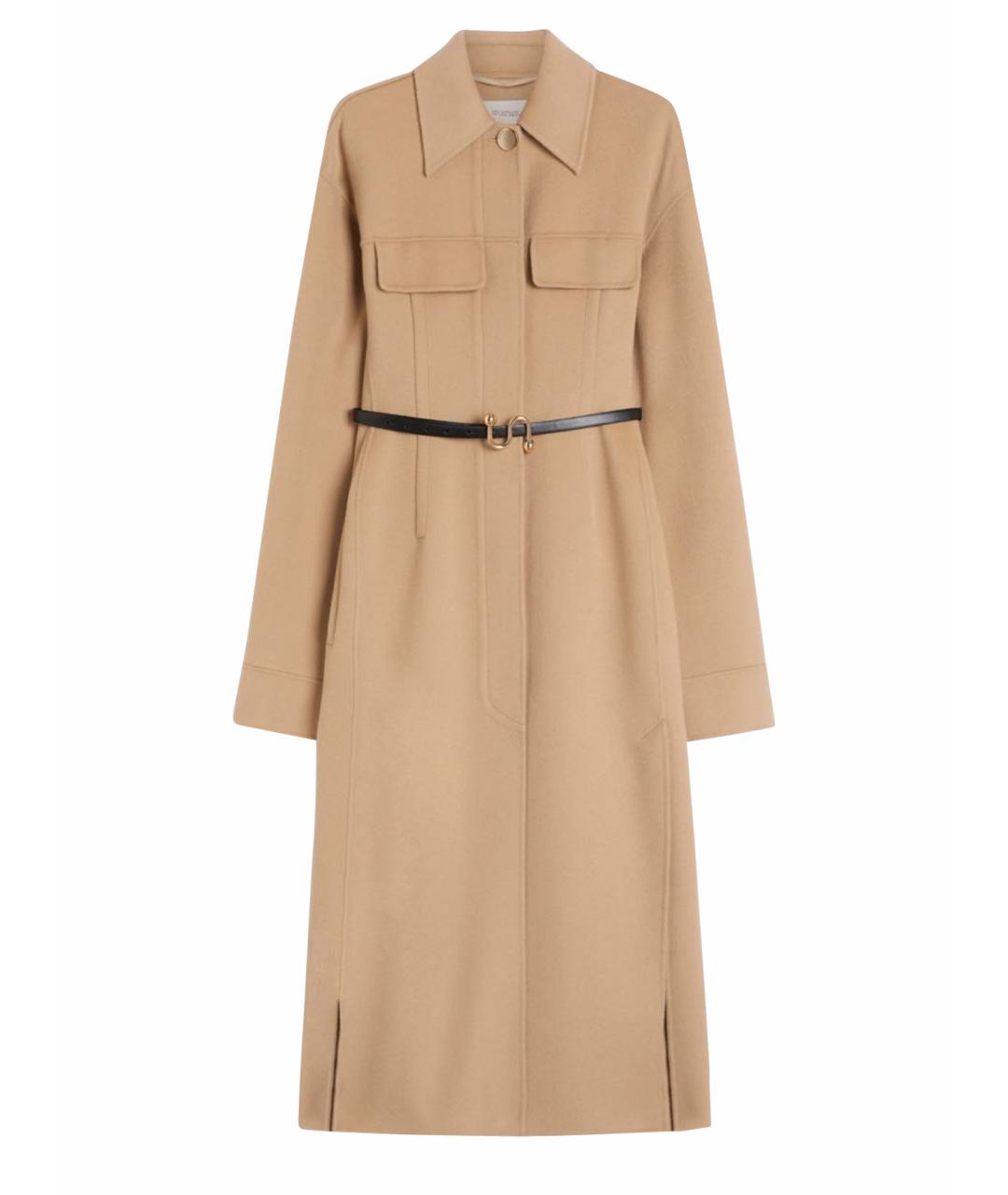 SPORTMAX Горчичное шерстяное пальто, фото 1