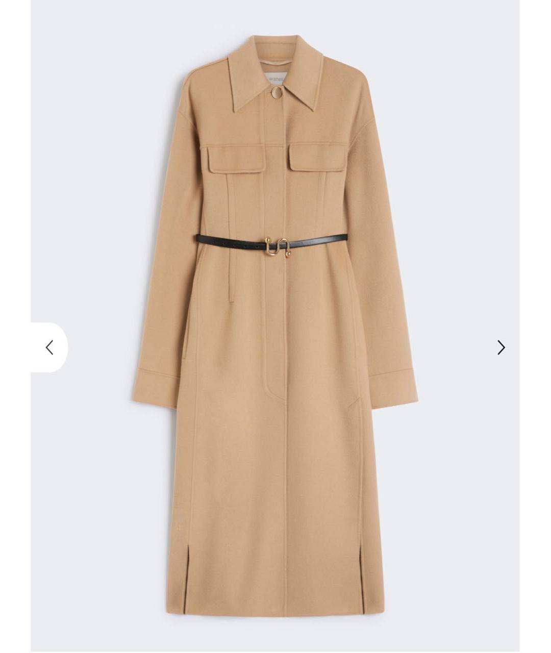 SPORTMAX Горчичное шерстяное пальто, фото 5