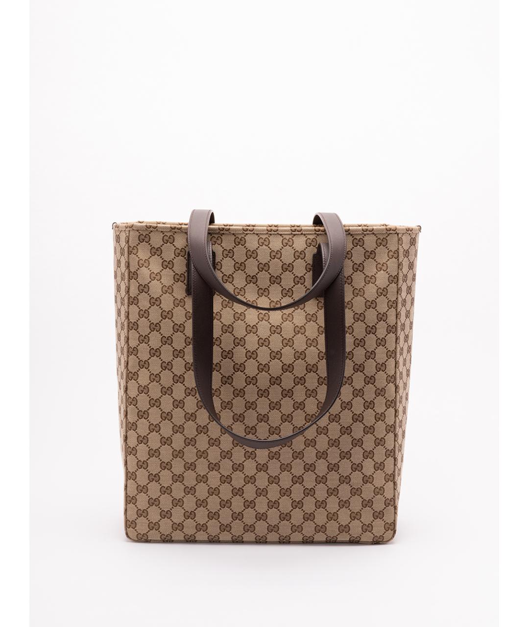 GUCCI Бежевая синтетическая сумка тоут, фото 2