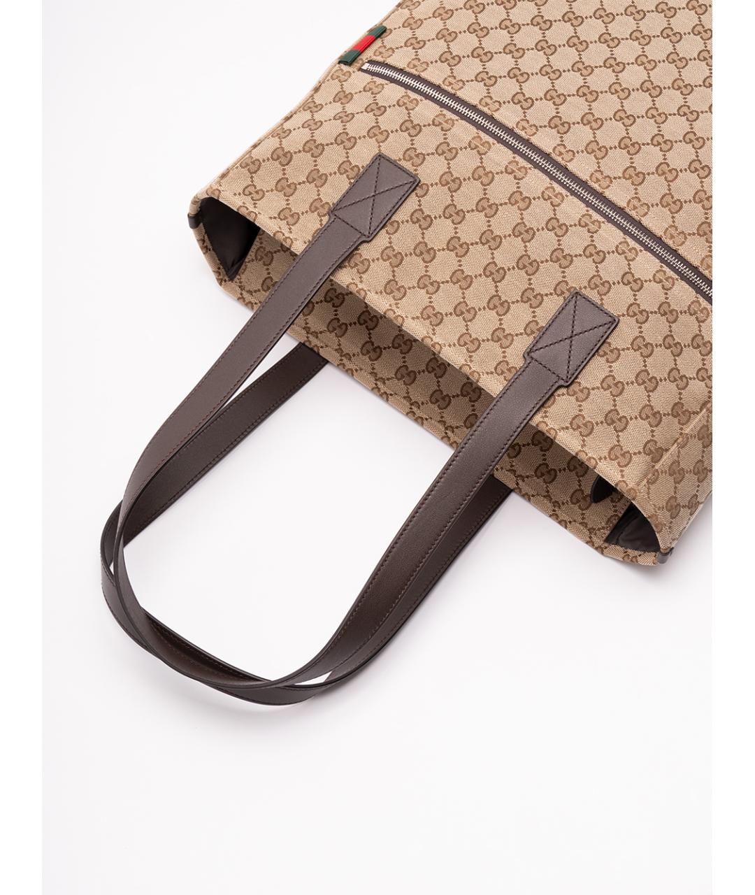 GUCCI Бежевая синтетическая сумка тоут, фото 4