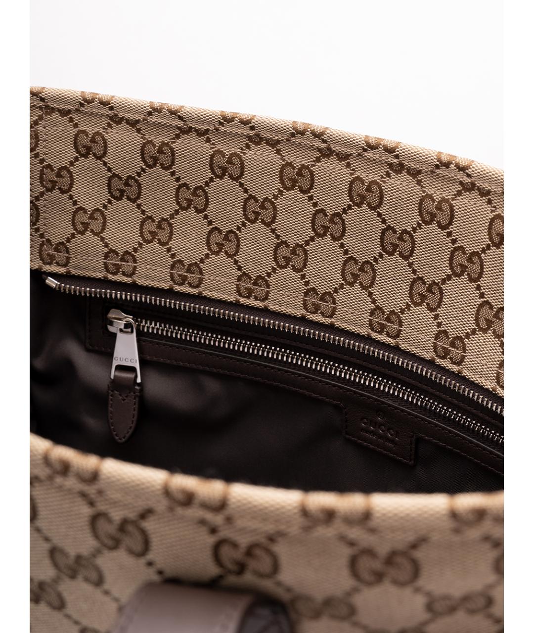 GUCCI Бежевая синтетическая сумка тоут, фото 6