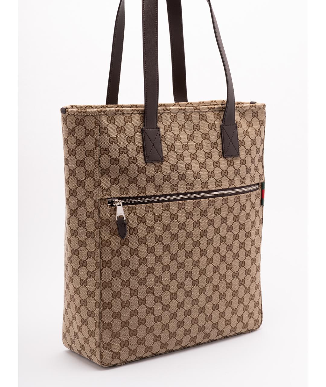GUCCI Бежевая синтетическая сумка тоут, фото 3