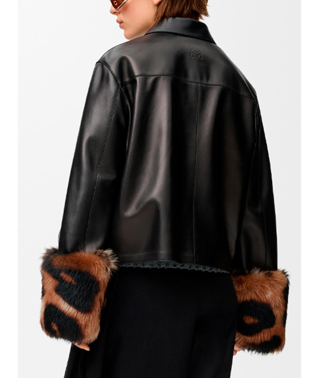 LOEWE Черная кожаная куртка, фото 4