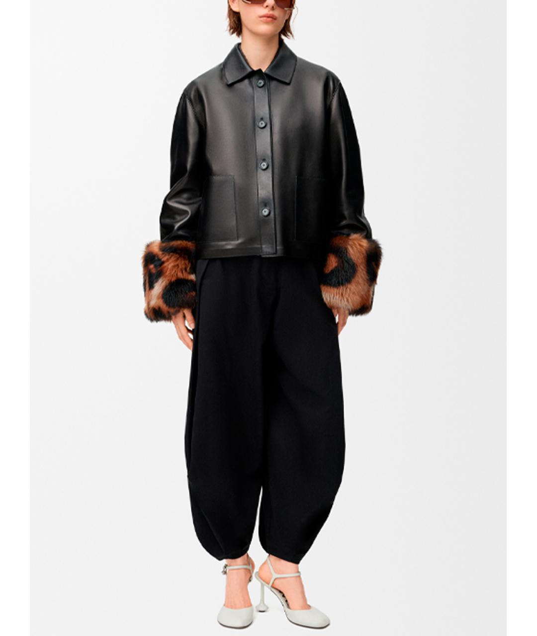 LOEWE Черная кожаная куртка, фото 2