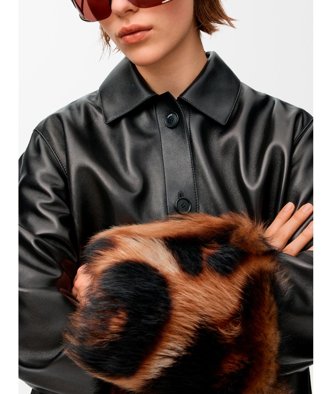LOEWE Черная кожаная куртка, фото 5