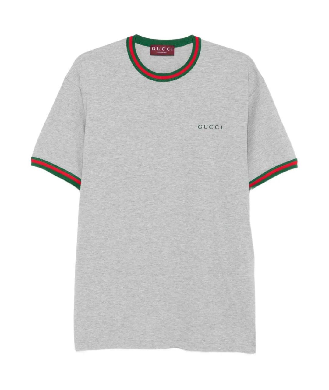 GUCCI Серая хлопковая футболка, фото 1